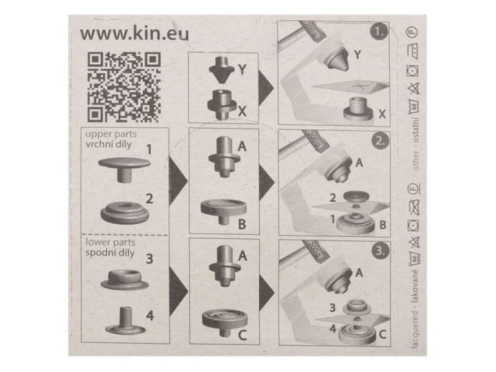 Kovové druky Ø15 mm - Růžová, lak