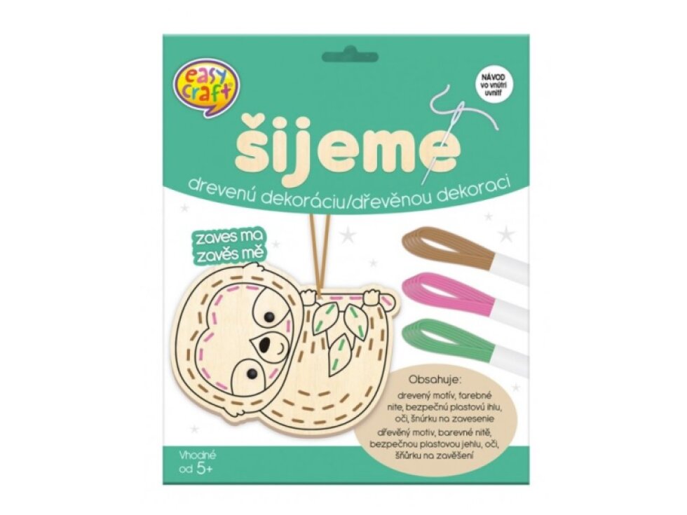 Kreativní tvoření - šijeme dřevěnou dekoraci - Lenochod