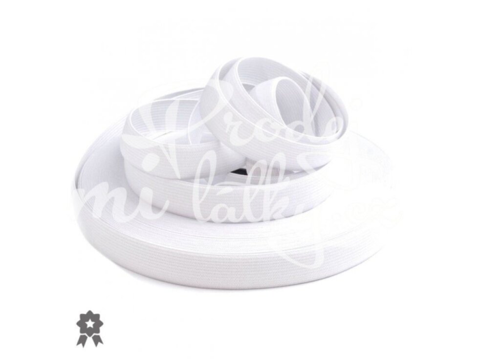 Guma, pruženka prádlová hladká 2cm - Bílá