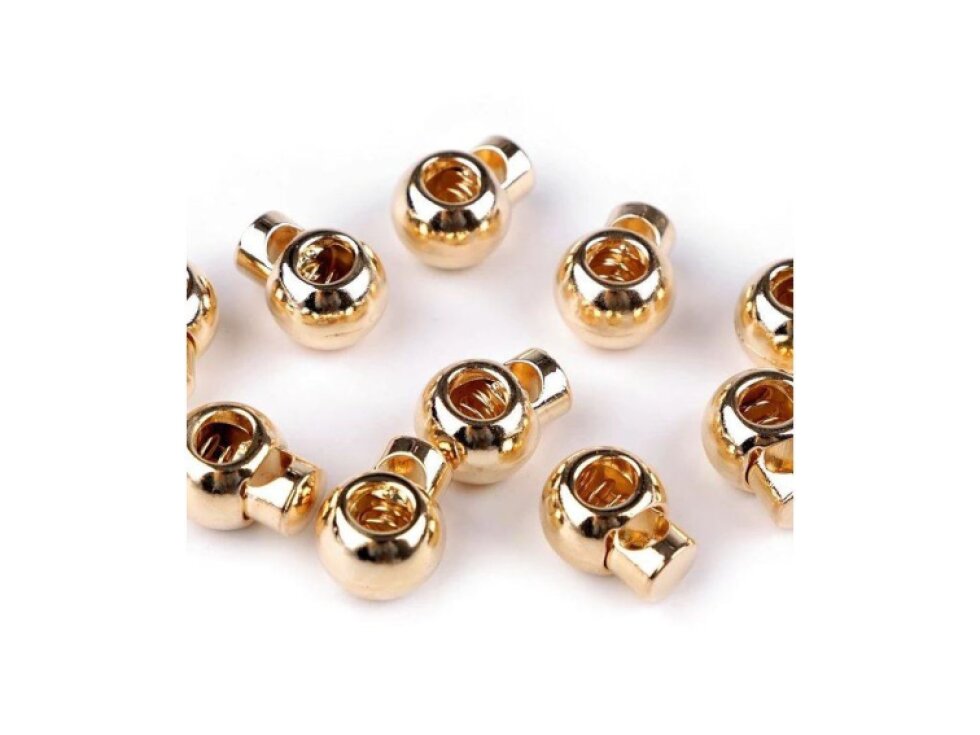 Kovové, kulaté brzdičky 14x18 mm - Růžové zlato