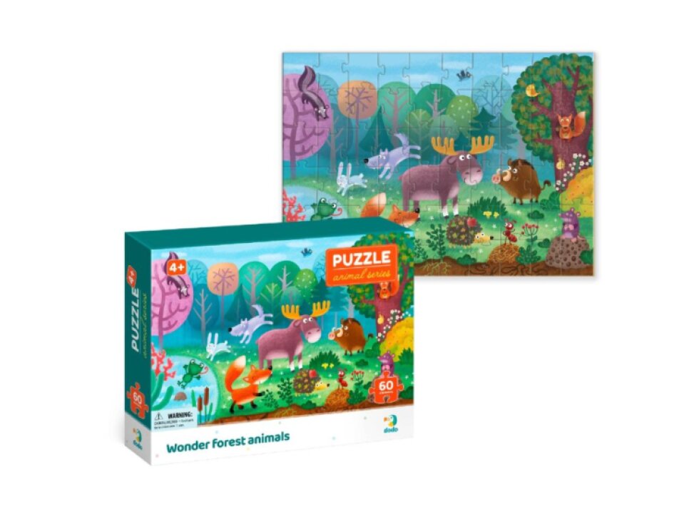 DODO Puzzle Doprava: Lesní zvířata/zvířátka 60 dílků