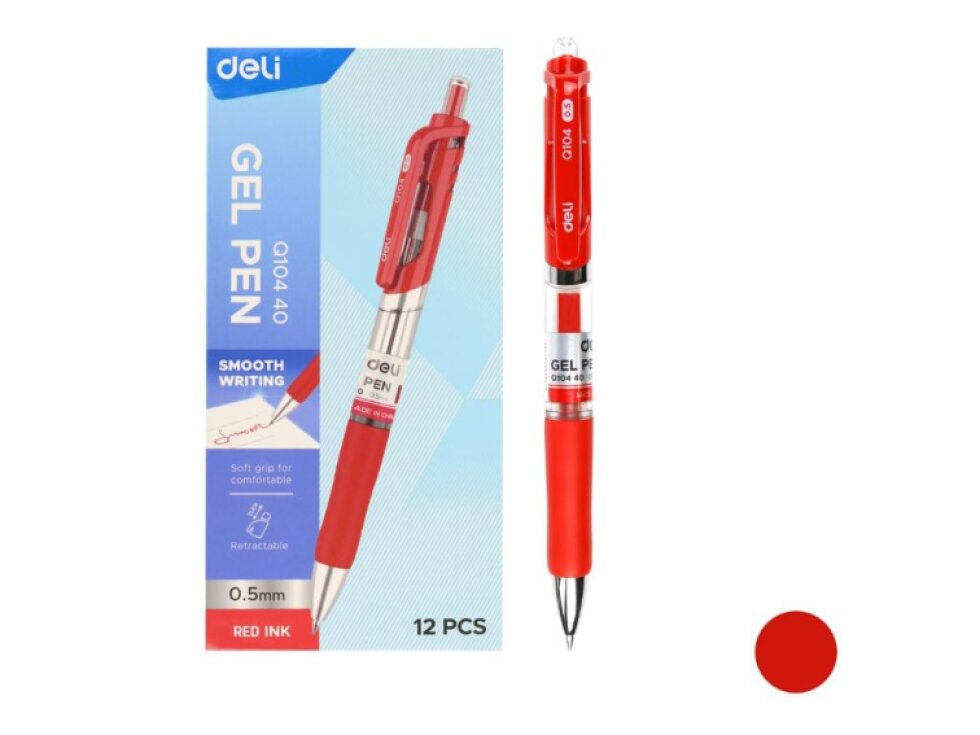 Gelové pero DELI S01 červená