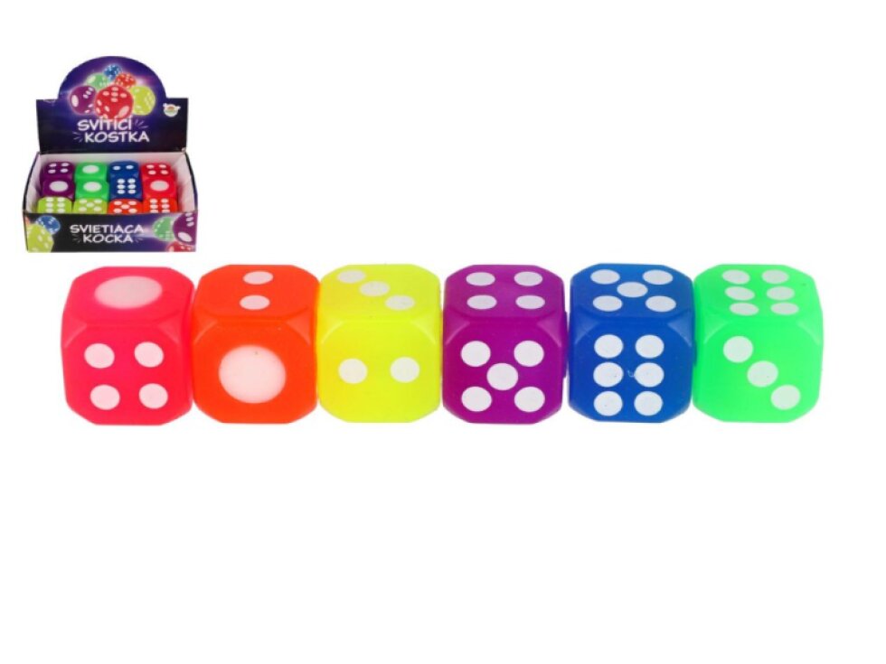 Kostka hrací svítící silikon 4x4cm
