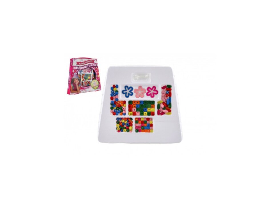 Korálky dřevěné barevné mix se šňůrkou