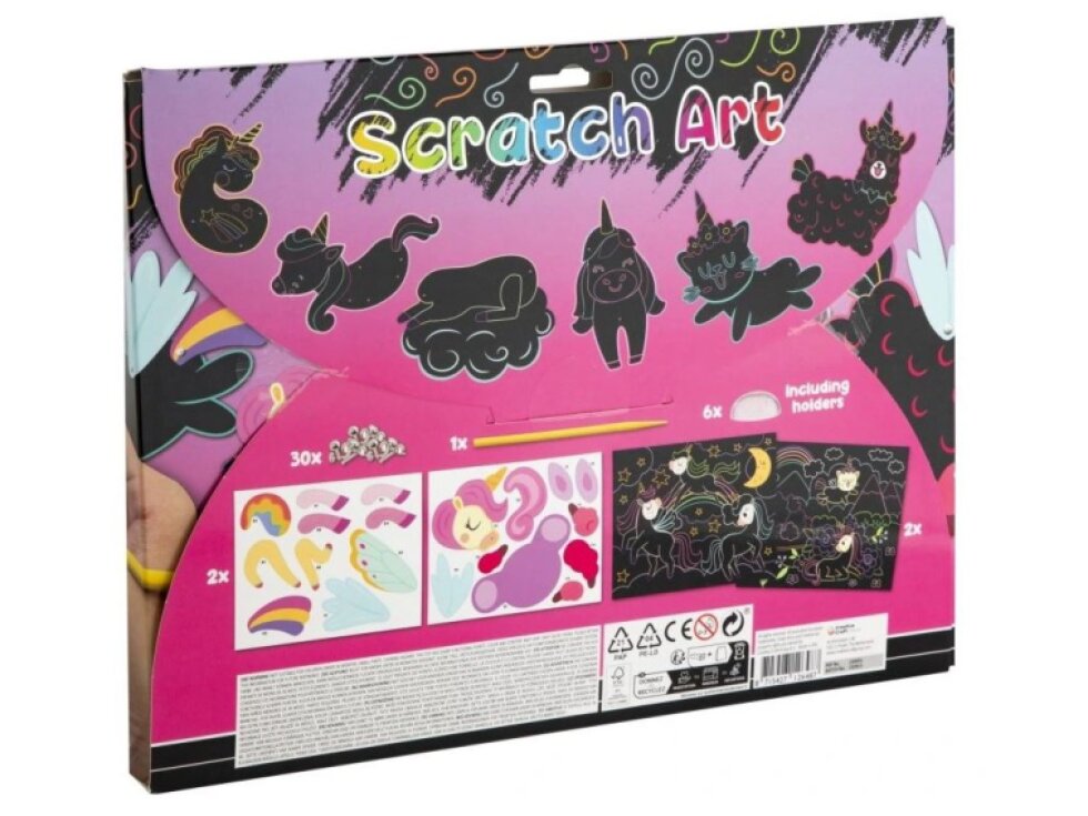 Škrabací obrázky - unicorn a lama