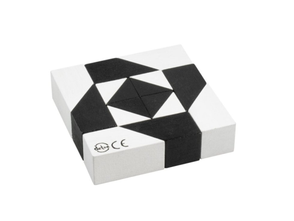 Hlavolam černobílý tangram dřevěný