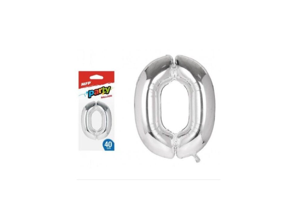 Balónek č. 0 nafukovací fóliový 40 cm - stříbrný