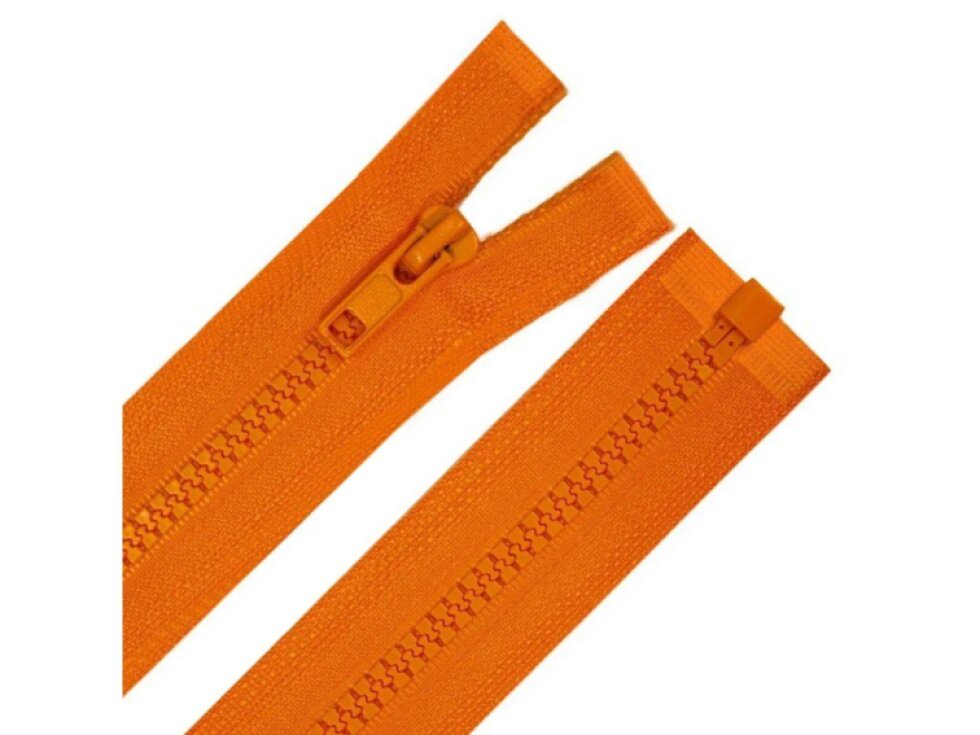 Kostěný zip dělitelný, oranžová