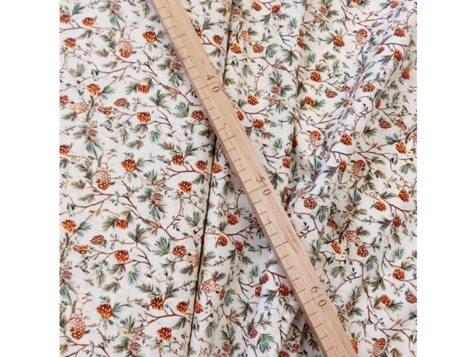 Plátno - Vánoce, šišky, jehličí