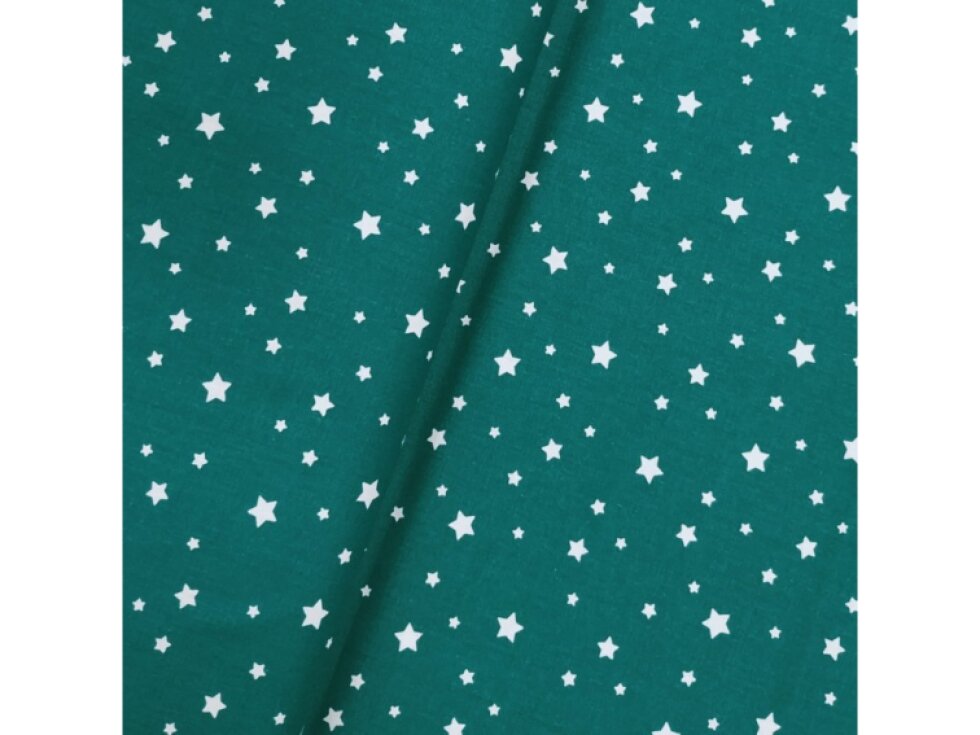 Plátno - Tmavě zelená, hvězdičky