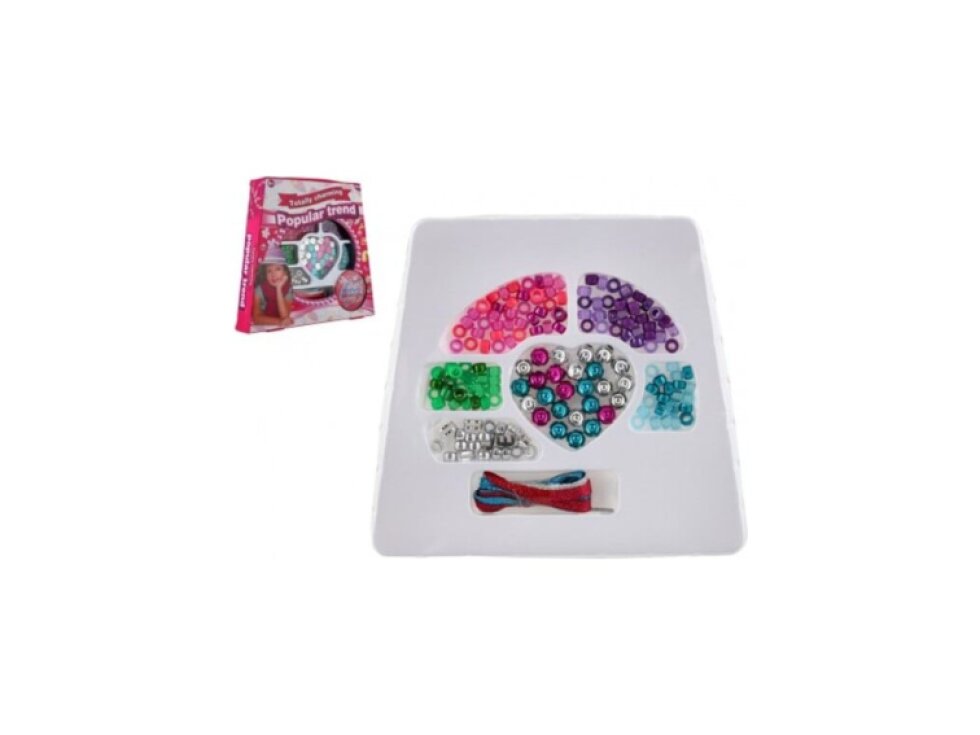 Korálky plastové barevné mix se šňůrkou