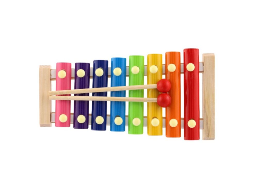 Xylofon dřevo/kov 24cm s paličkami