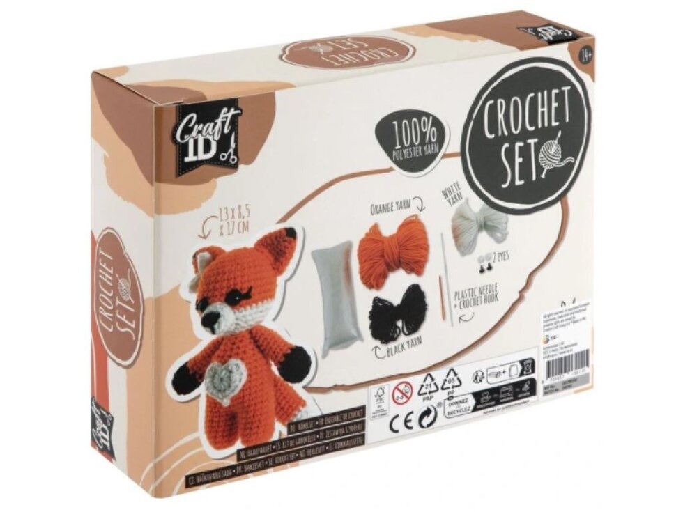 Háčkovaná liška, 13x8,5x17 cm