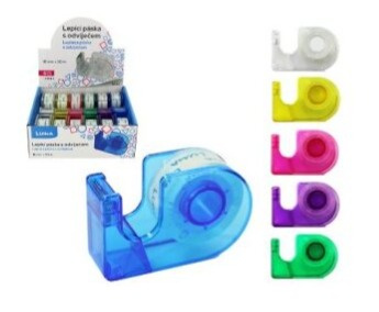 Lepící páska transparentní + odvíječ 18MM X 20M - MIX