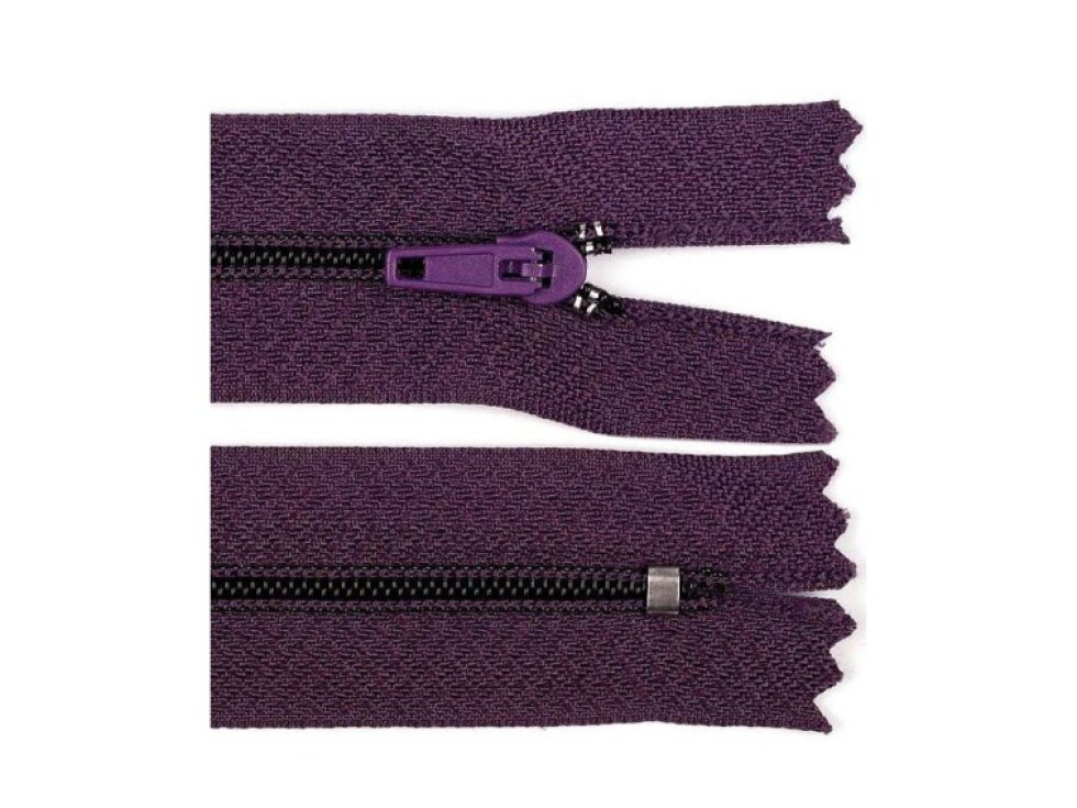 Spirálový zip 3 mm, pinlock - Tmavě fialová