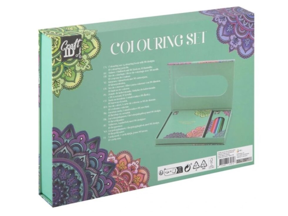 Omalovánková kniha s pastelkami - mandala