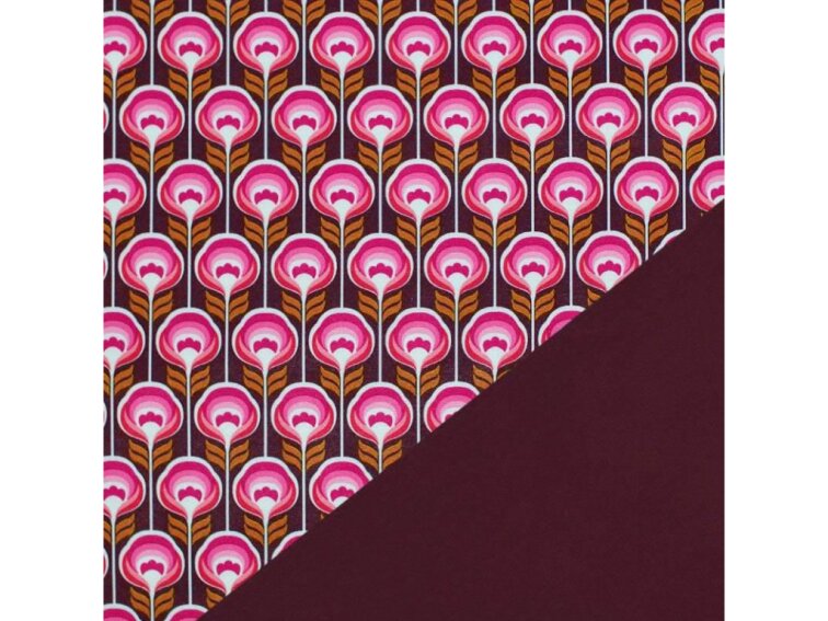 Zimní softshell 10/3 - Retro květy růžová