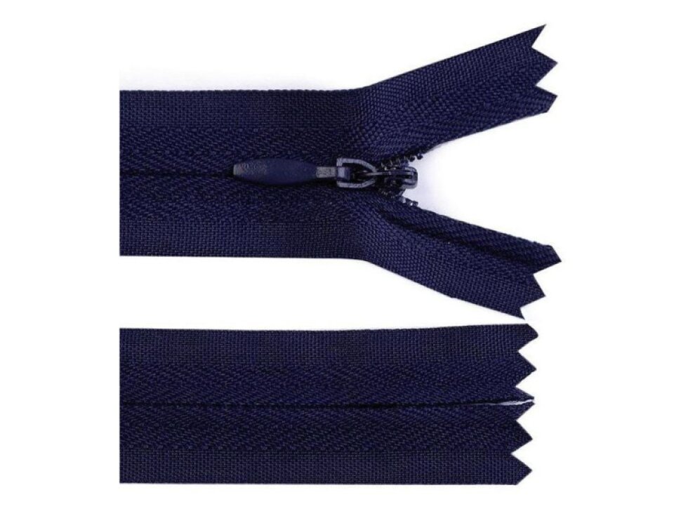 Spirálový zip skrytý 3mm, tmavě modrá