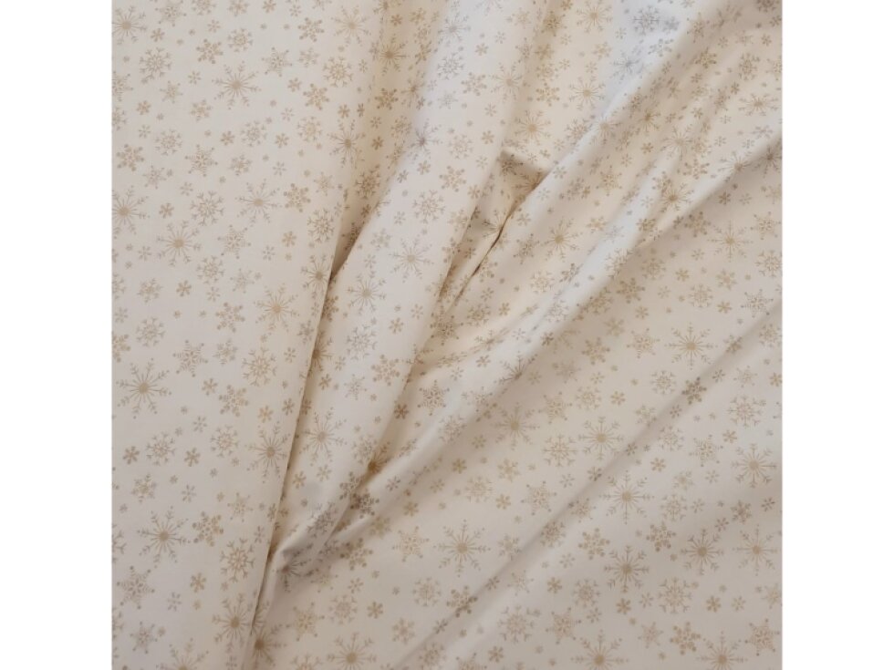 Plátno - Zlaté hvězdičky na smetanové