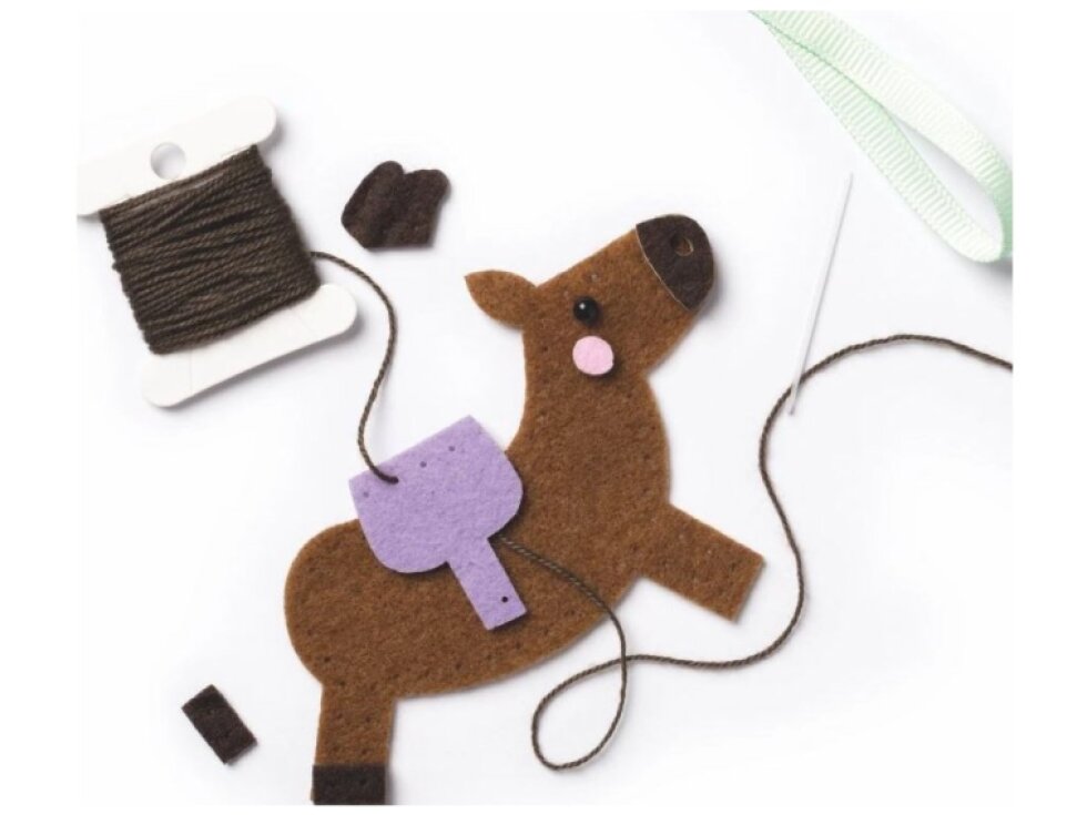 Mini šití filc Kůň