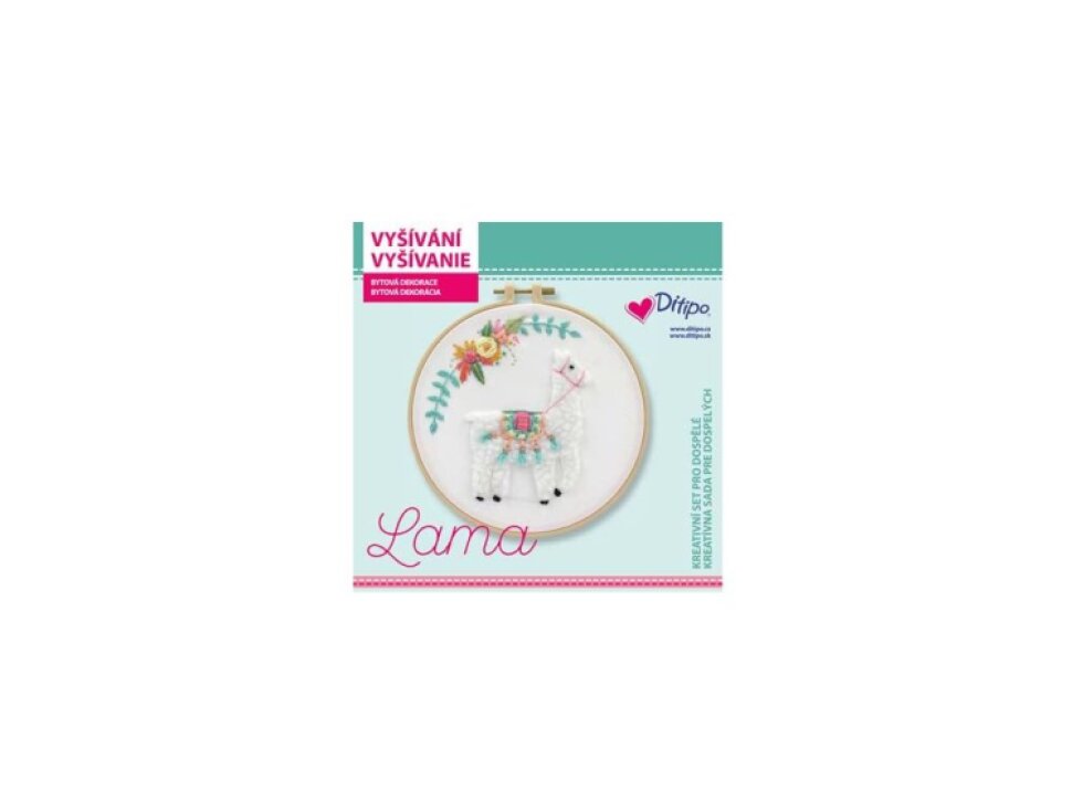 Vyšívání, tvořivá sada - Lama