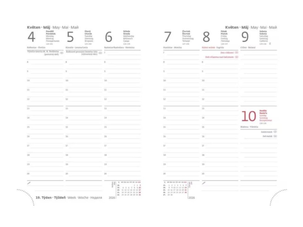 Týdenní diář B6 Print Pop mousse