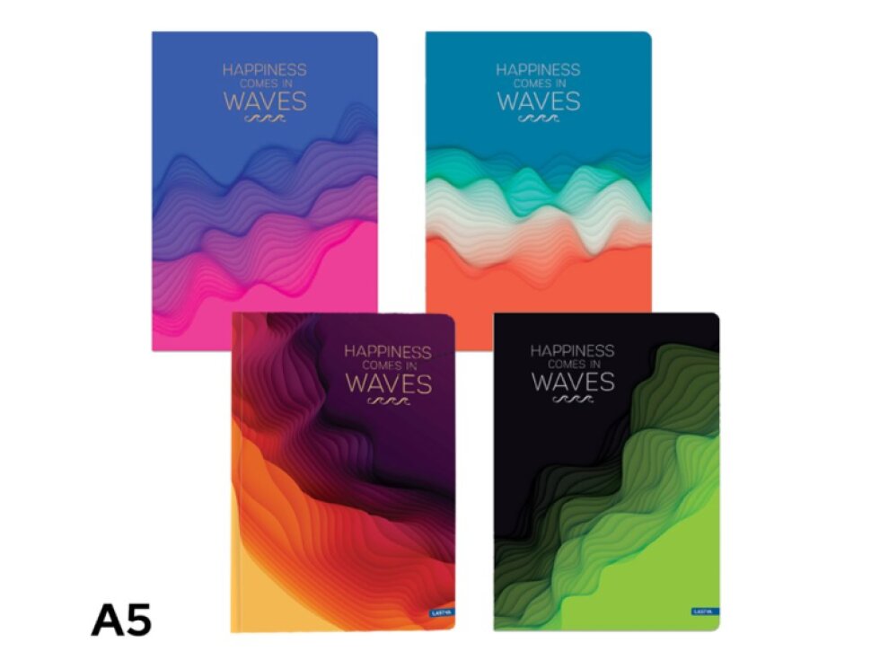 Kniha záznamová A5 linka 96l Waves mix