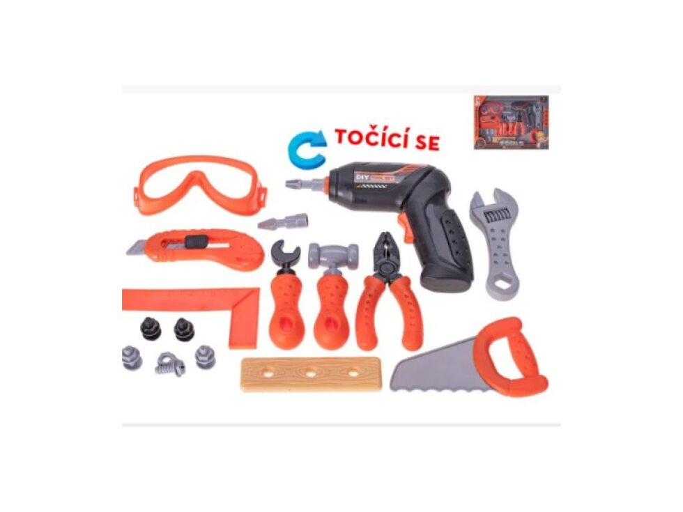 Sada nářadí 16ks s vrtačkou 17cm na baterie