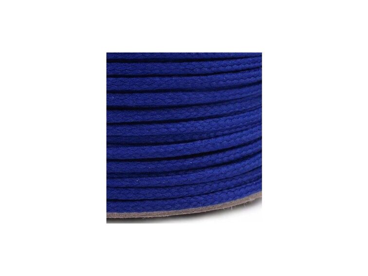 Oděvní šňůra kulatá PES, 4mm - Cobalt