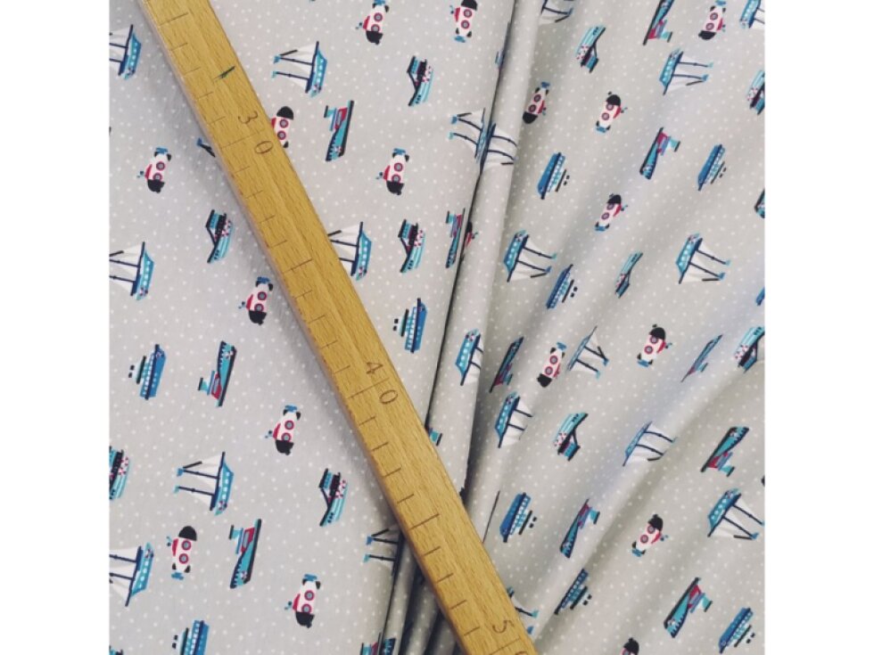 Úplet - Lodičky na šedém puntíku