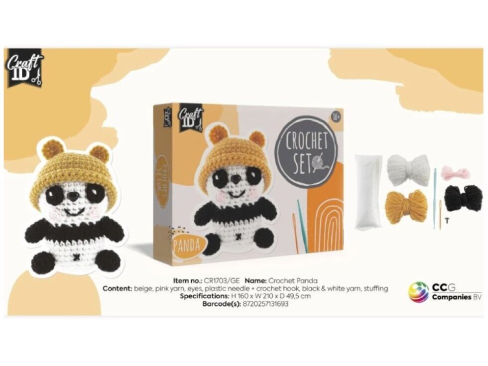 Háčkovaná - Panda, 9x8 x13 cm