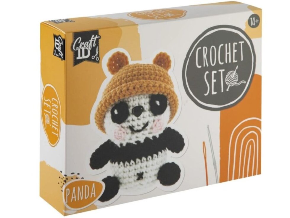 Háčkovaná - Panda, 9x8 x13 cm