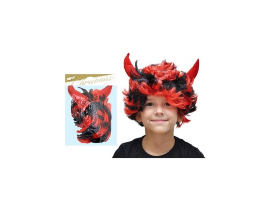 Paruka čert s rohy krátká