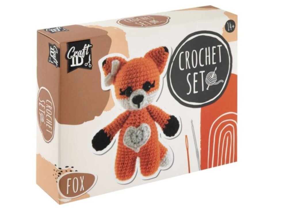 Háčkovaná liška, 13x8,5x17 cm