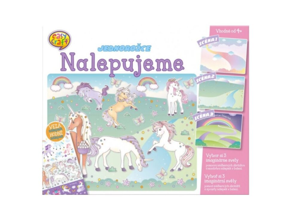 Kreativní tvoření - Obrázek z nálepek - Jednorožci