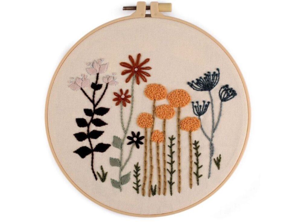 Dárková sada na vyšívání s předtištěným motivem - Luční kvítí