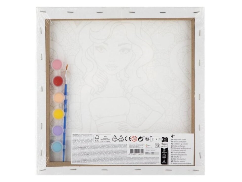 Malování na plátno se zlatou konturou, dívka