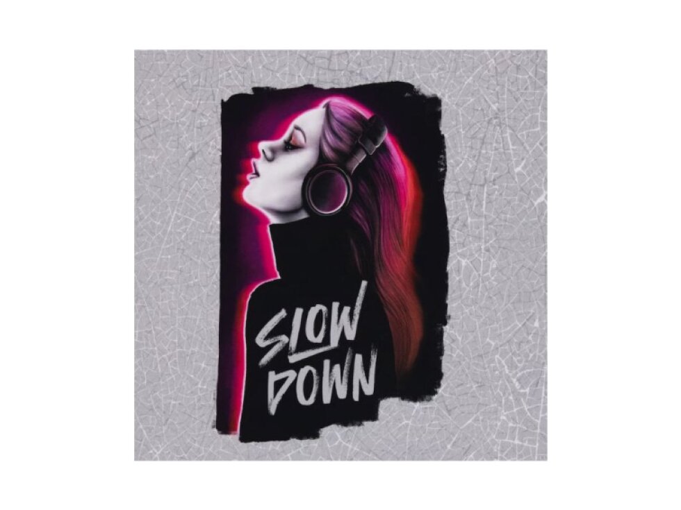 Teplákovina panel - Slow down - 80x140cm