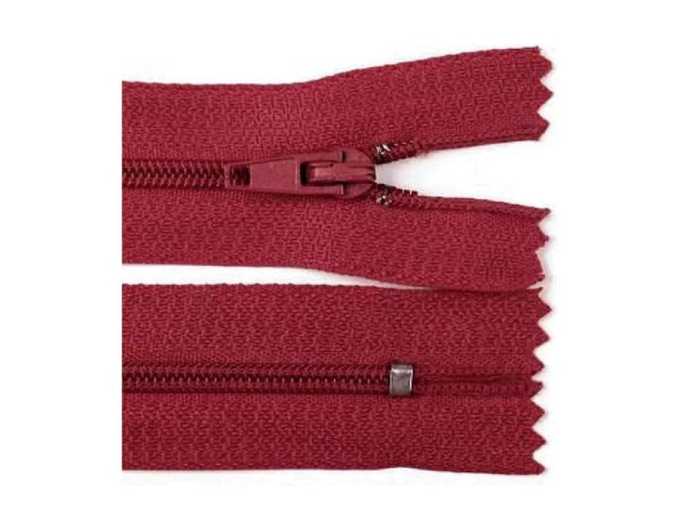 Spirálový zip 3 mm, pinlock - Bordó