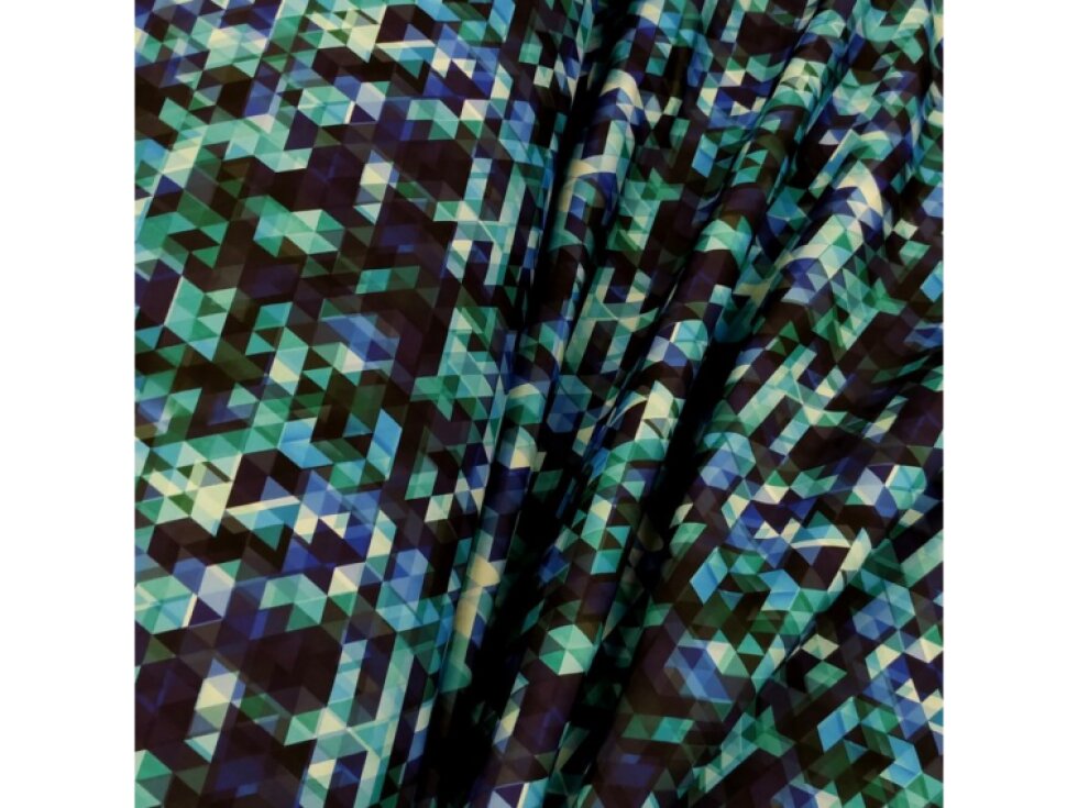 Zimní softshell 10/3 - Trojúhelníky modro-zelené