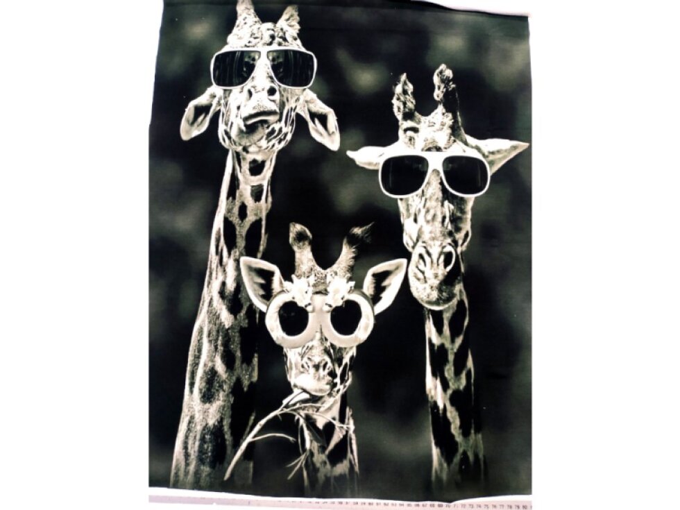 Teplákovina panel - Žirafa 58x75cm