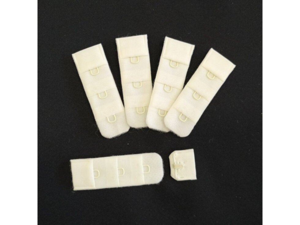 Podprsenkové zapínání - háčky a očka na stuze 3:1 - Šampaň