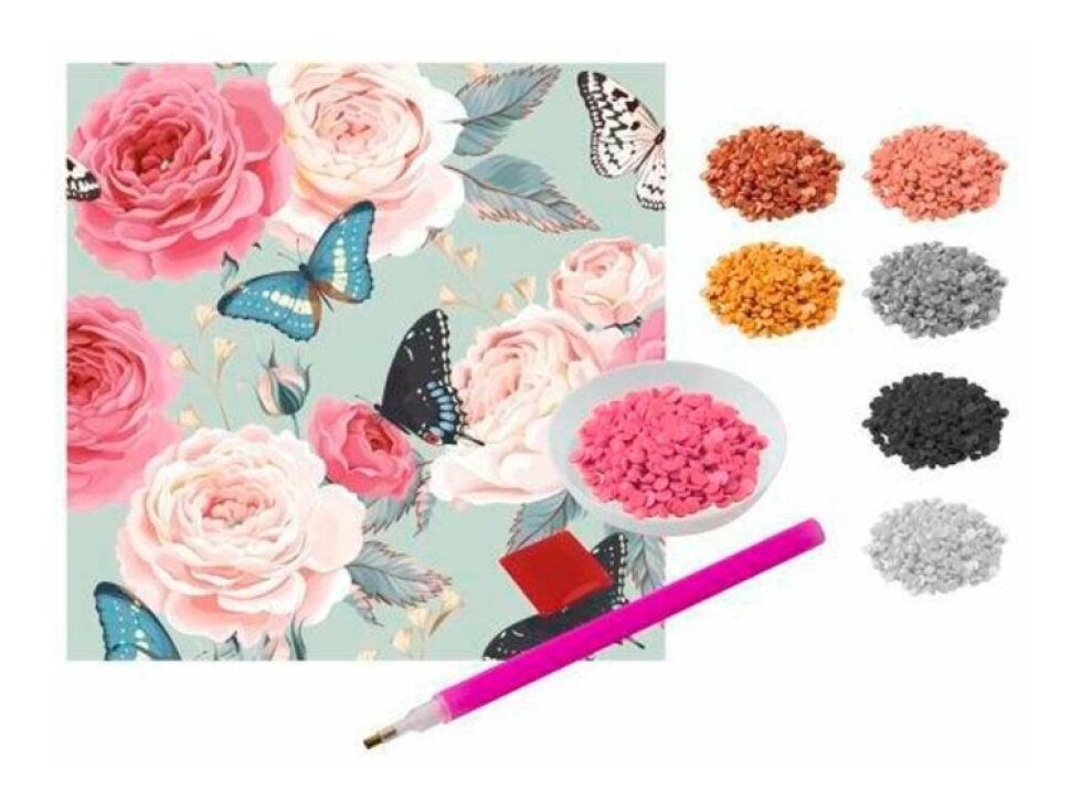 Diamantové malování - Květiny 20x20cm