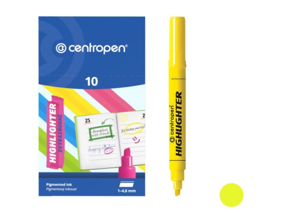 Zvýrazňovač CENTROPEN 8552 (8852) žlutý