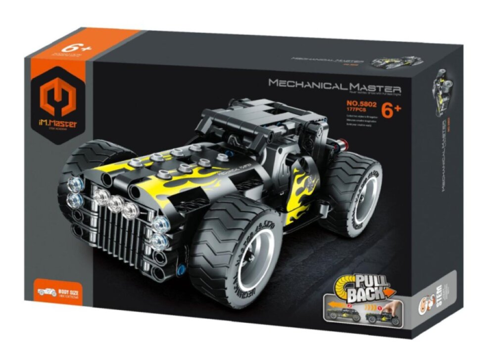 Stavebnice iM.MASTER auto na zpětné natažení plast 177 dílků