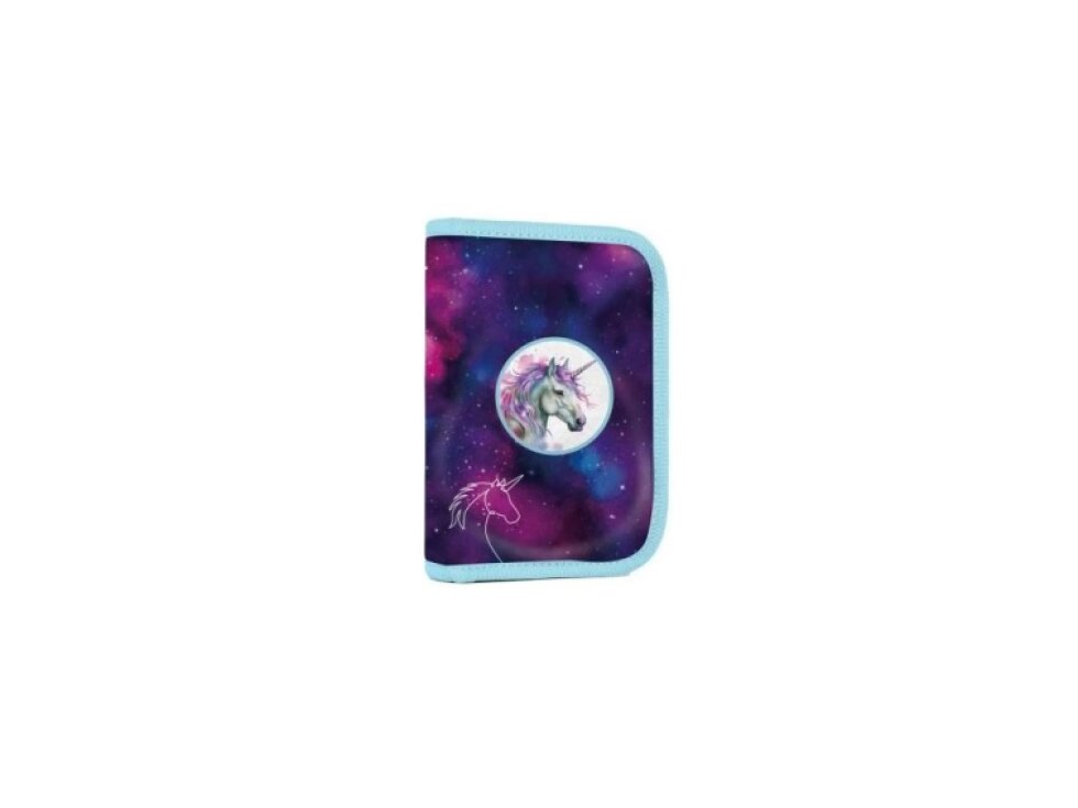 Jednopatrový školní penál OXY GO - Unicorn fialový