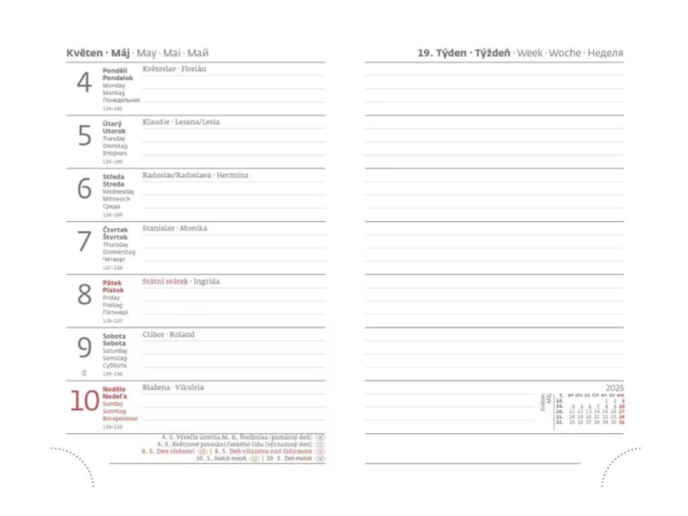 Kapesní diář Vario Romance s gumičkou