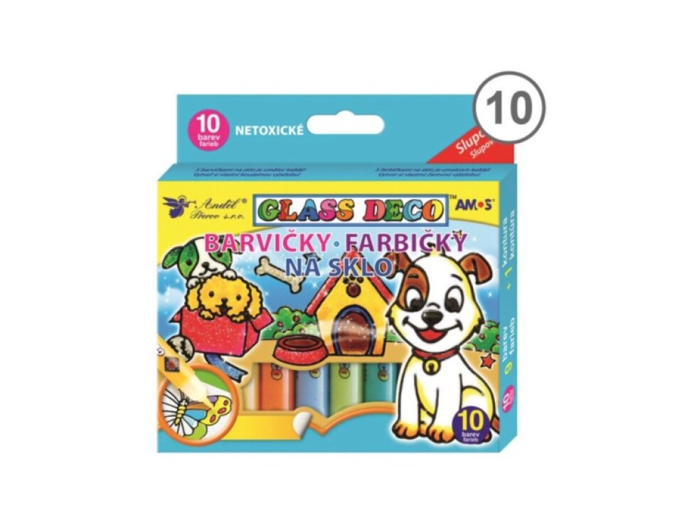 Barvy na sklo - Amos 10,5ml 10ks