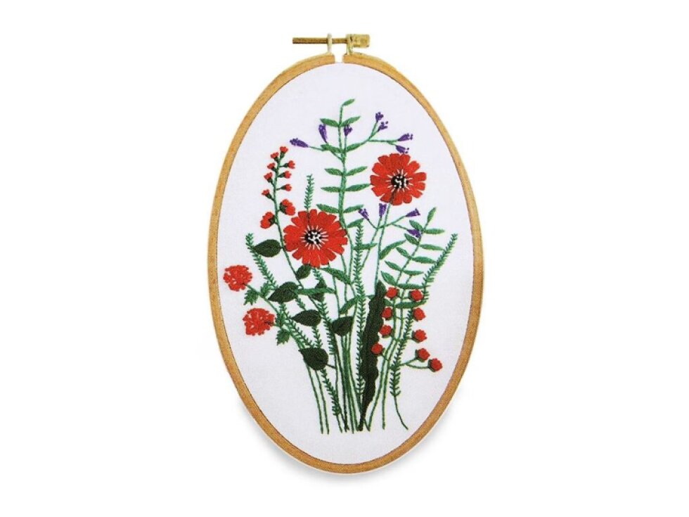 Dárková sada na vyšívání s předtištěným motivem - Mák