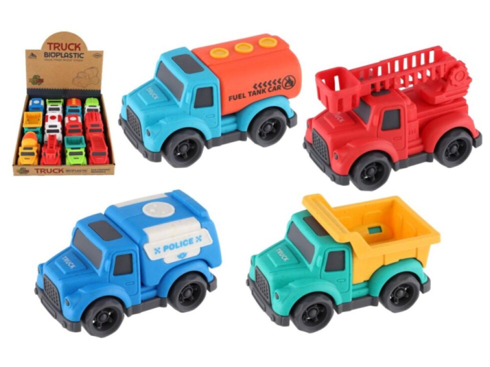 Auto nákladní Eco, plast, 10cm, na volný chod, mix druhů